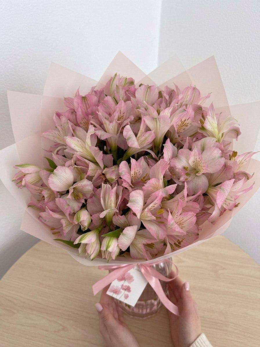 Моно-букет из 25 альстромерий
